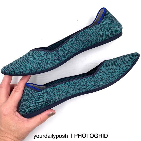 Rothy’s The Point Spruce Python blue green flats US 8.5 - Picture 3 of 16